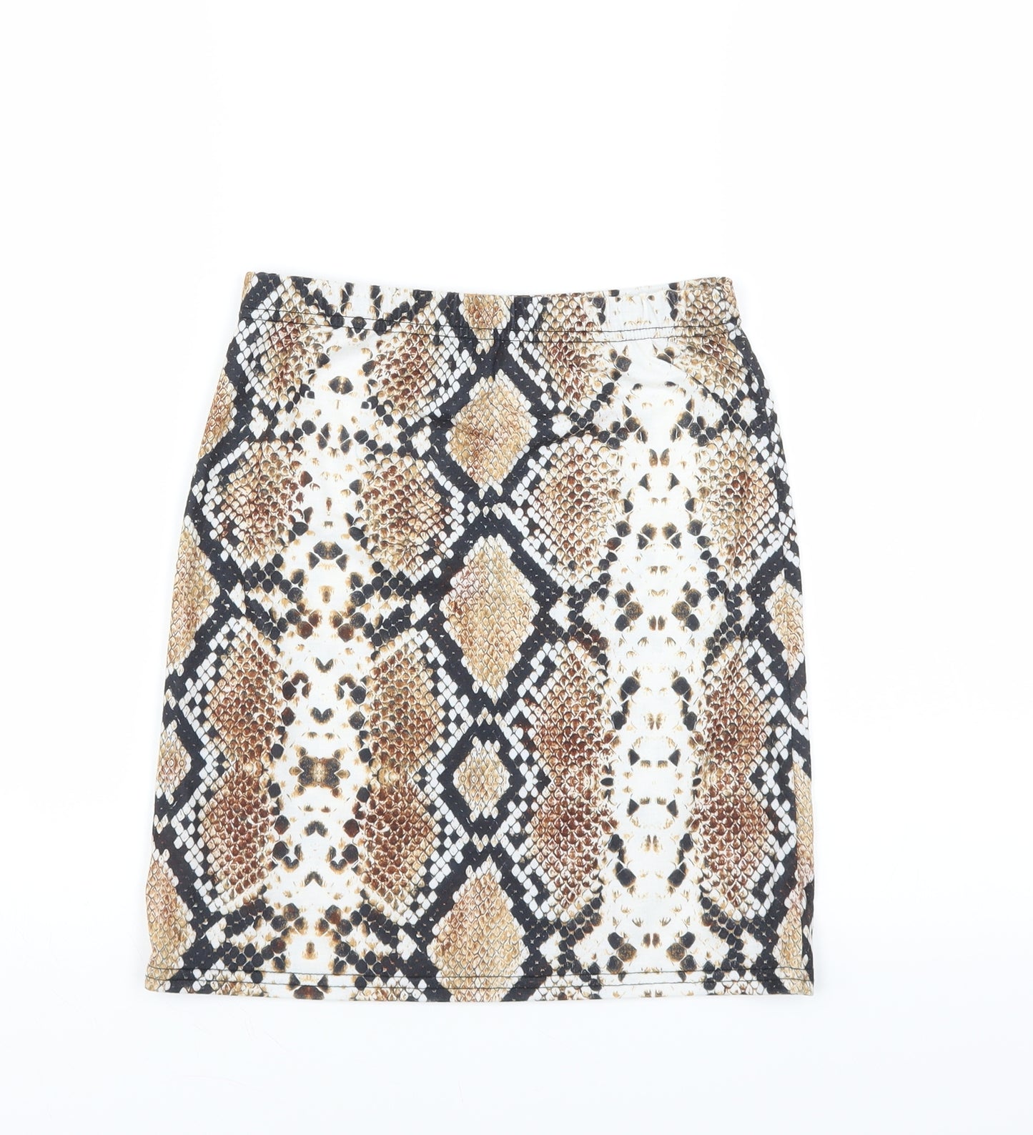 PRETTYLITTLETHING Womens Brown Animal Print  Mini Skirt Size 8