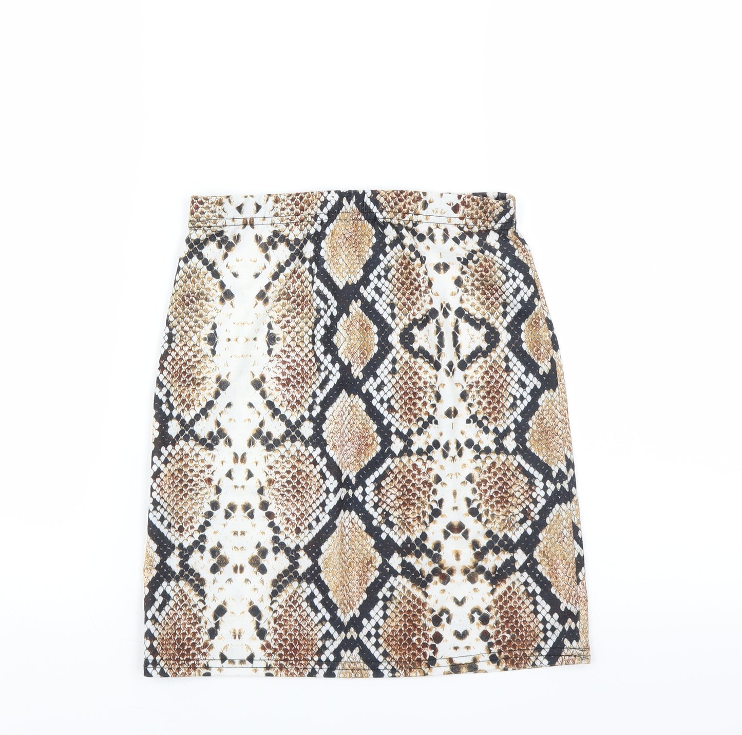 PRETTYLITTLETHING Womens Brown Animal Print  Mini Skirt Size 8