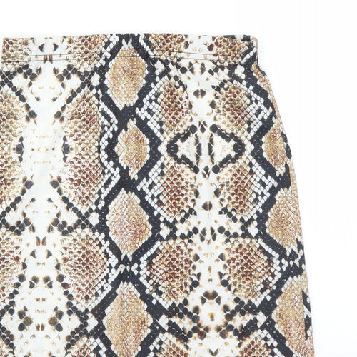PRETTYLITTLETHING Womens Brown Animal Print  Mini Skirt Size 8