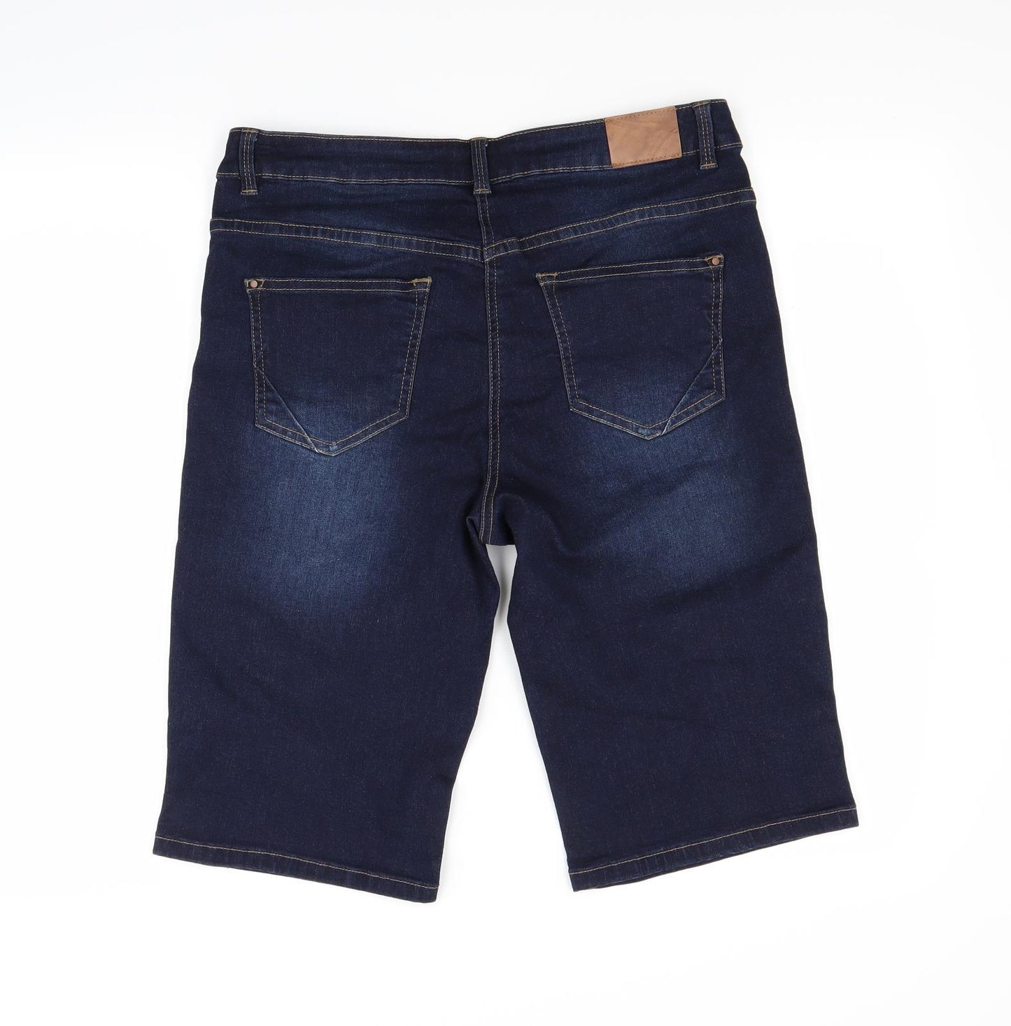 Nutmeg Womens Blue  Denim Chino Shorts Size 14