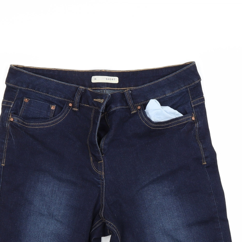 Nutmeg Womens Blue  Denim Chino Shorts Size 14