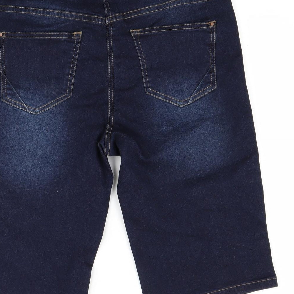 Nutmeg Womens Blue  Denim Chino Shorts Size 14