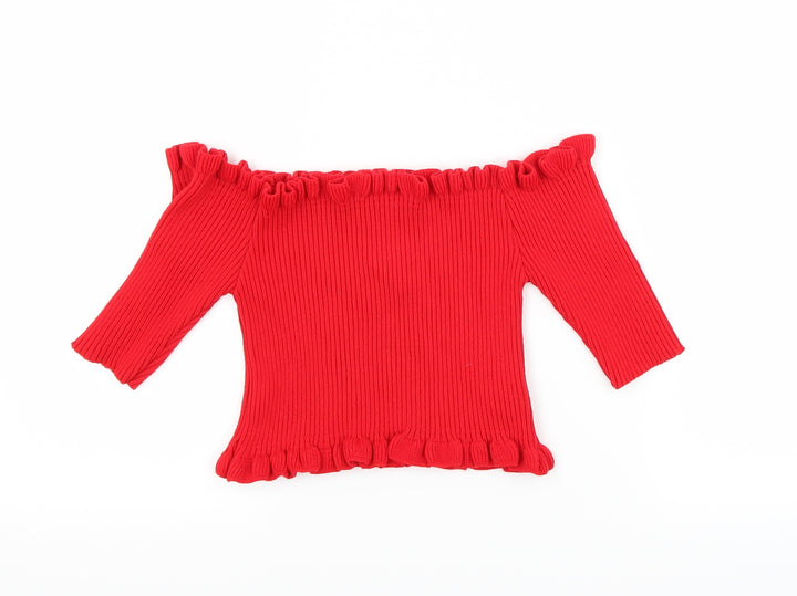 New Look Girls Red Pullover Jumper Size 14 Years - crop top