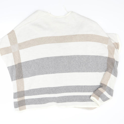 New Look Womens White Check  Wrap Jumper One Size