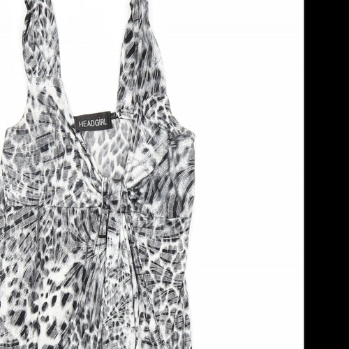 headgirl Womens Grey Animal Print  Basic Blouse Size S