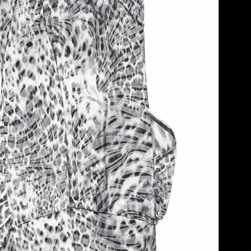 headgirl Womens Grey Animal Print  Basic Blouse Size S