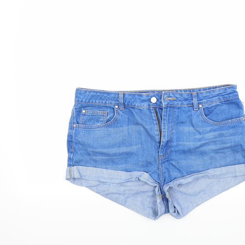 Topshop Womens Blue   Cut-Off Shorts Size 34 in