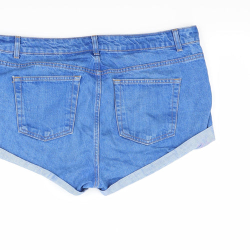 Topshop Womens Blue   Cut-Off Shorts Size 34 in