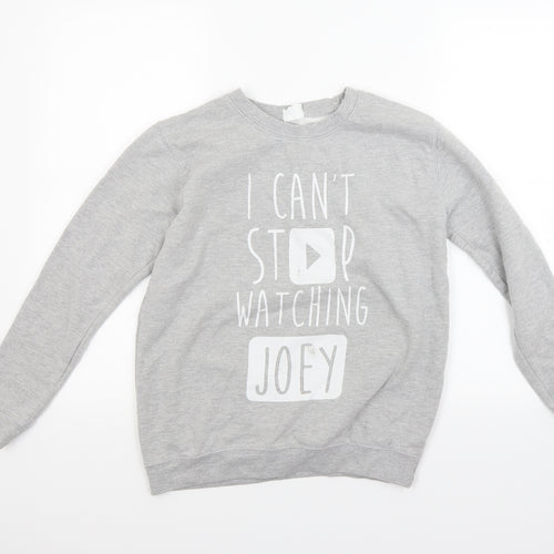 Preworn Girls Grey   Pullover Sweatshirt Size 12 Years