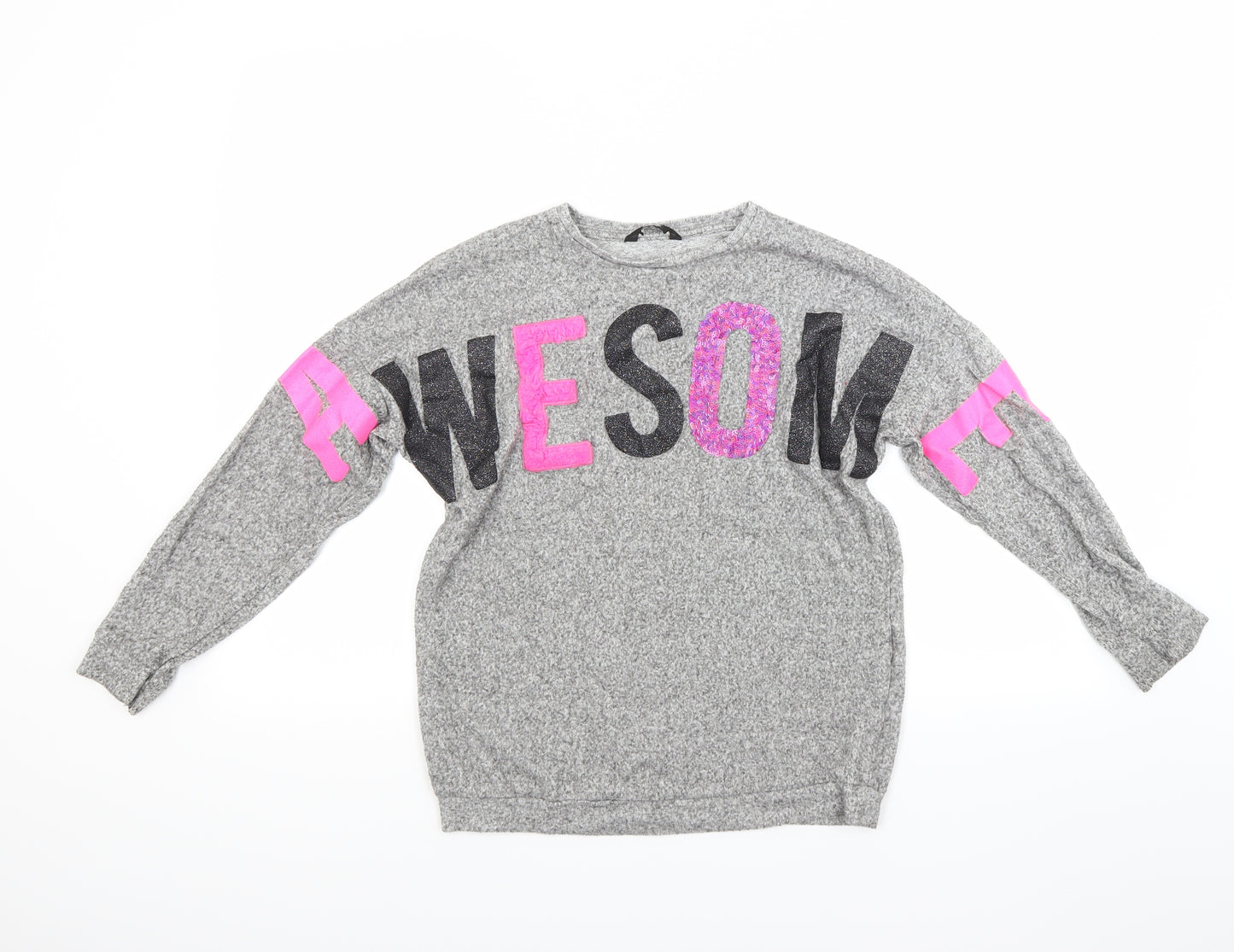 George Girls Grey  Rayon Pullover Sweatshirt Size 12 Years