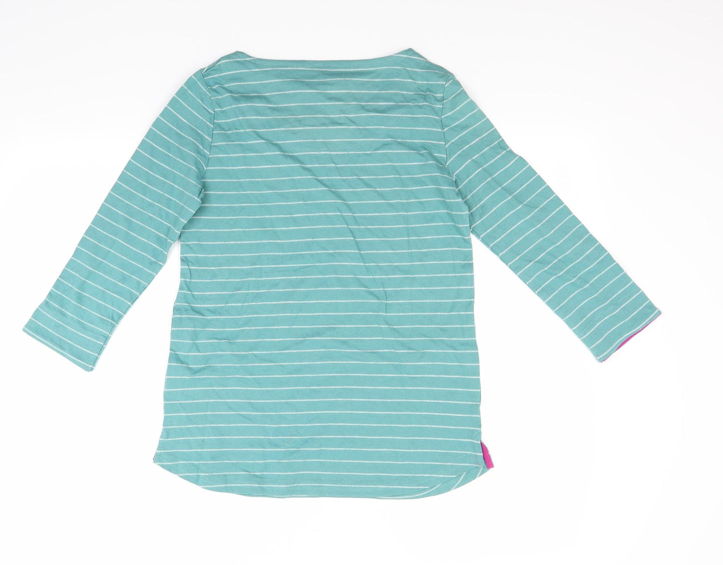 Mistral Womens Green Striped  Basic T-Shirt Size 8