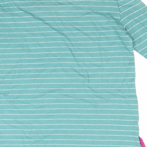 Mistral Womens Green Striped  Basic T-Shirt Size 8