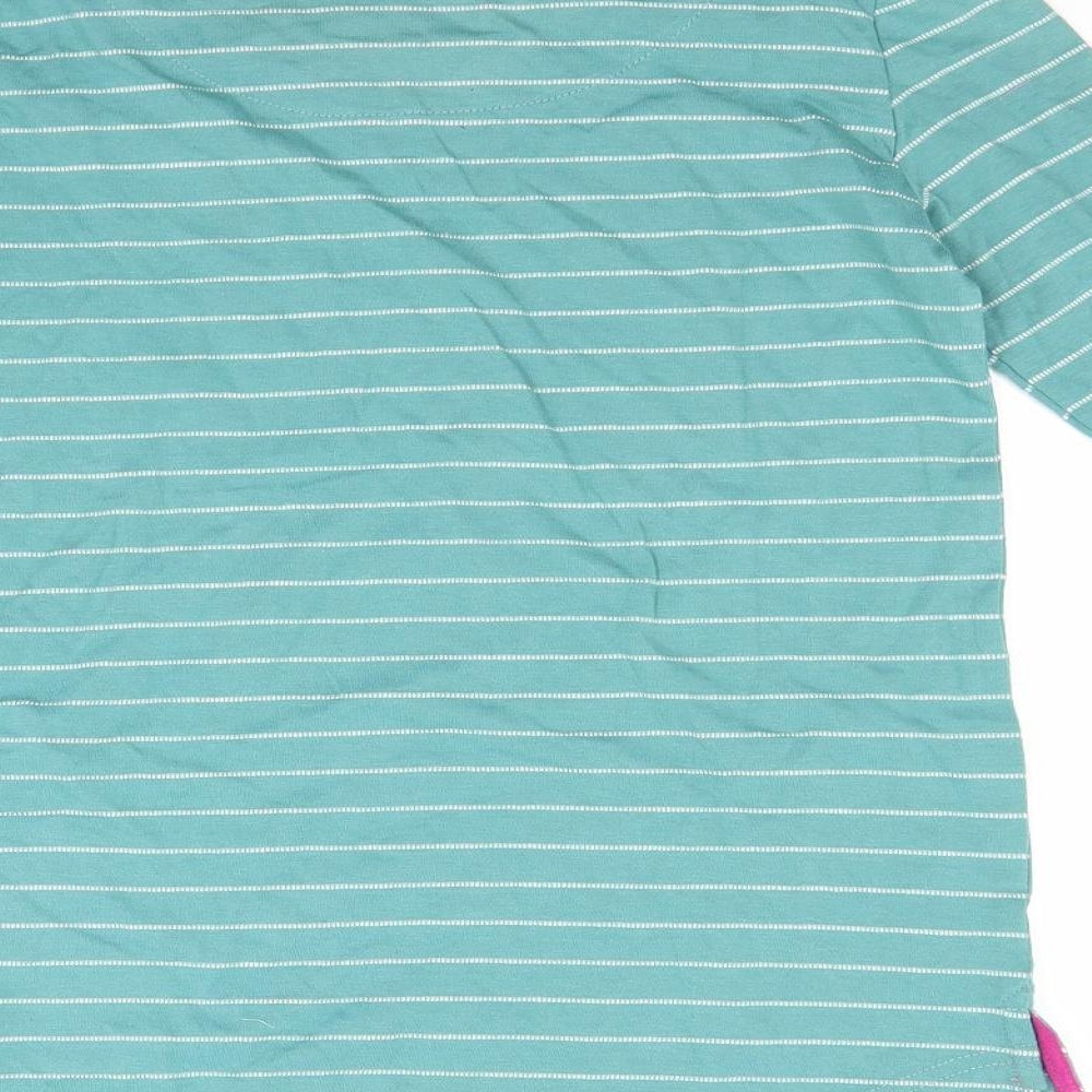 Mistral Womens Green Striped  Basic T-Shirt Size 8