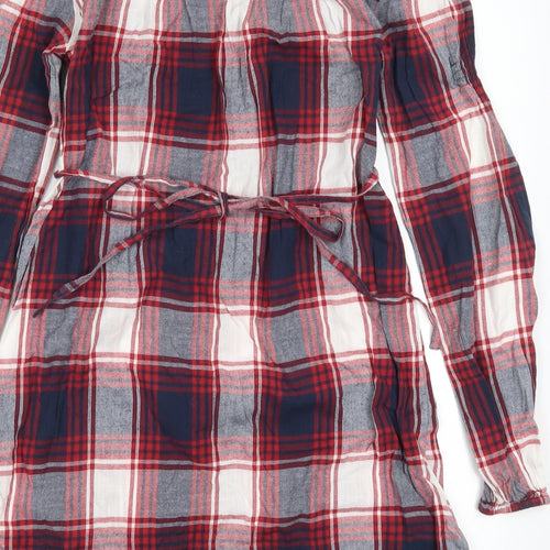 George Womens Red Check  Mini  Size 10
