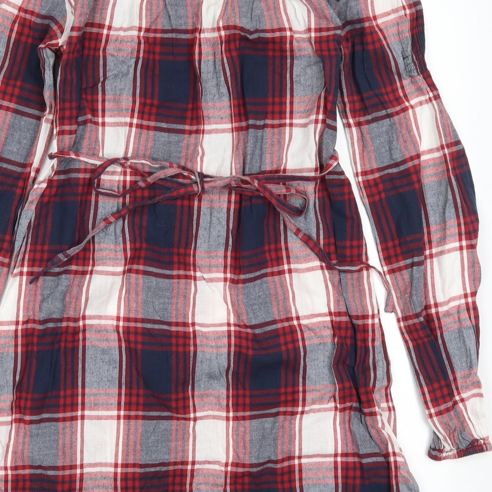 George Womens Red Check  Mini  Size 10
