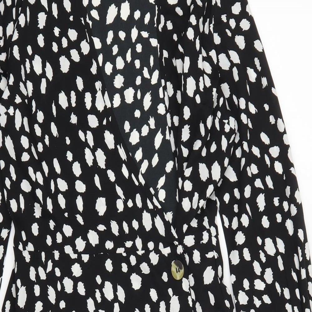 Boohoo Womens Black Polka Dot  A-Line  Size 4