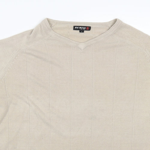 Old Milan Mens Beige   Pullover Jumper Size L