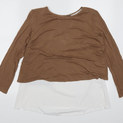 Dorothy Perkins Womens Brown   Basic T-Shirt Size 14