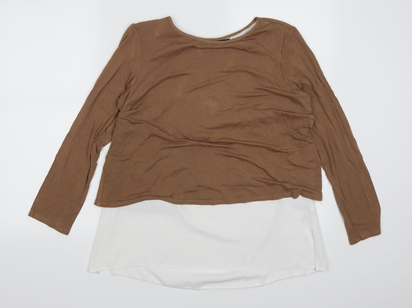 Dorothy Perkins Womens Brown   Basic T-Shirt Size 14