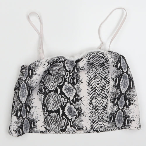 Cameo Rose Womens Grey Animal Print  Cropped Tank Size 10