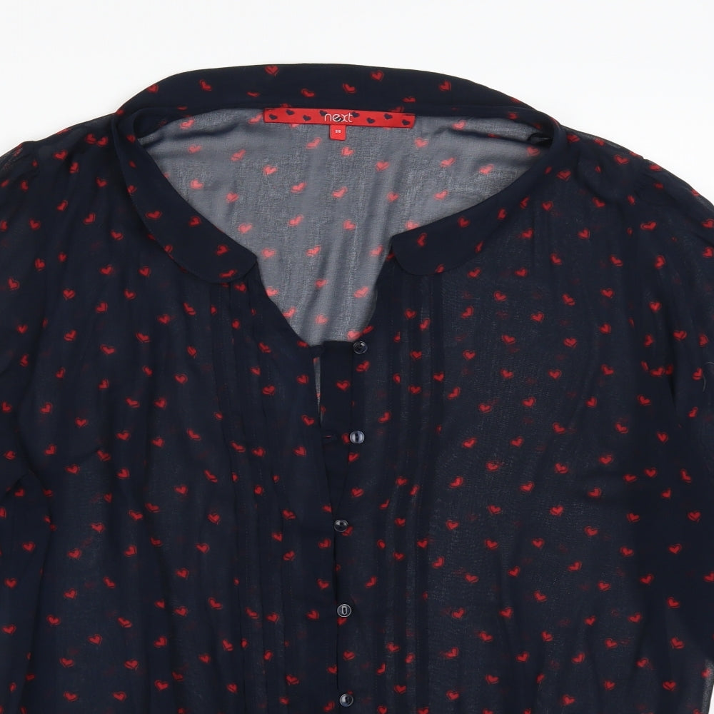 NEXT Womens Blue Geometric  Basic Blouse Size 20  - Love Hearts