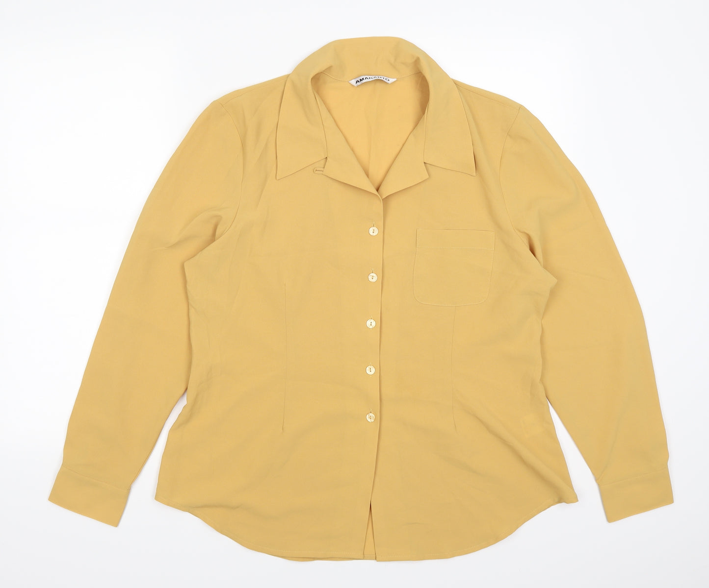 AMARANTO Womens Yellow   Basic Button-Up Size 18