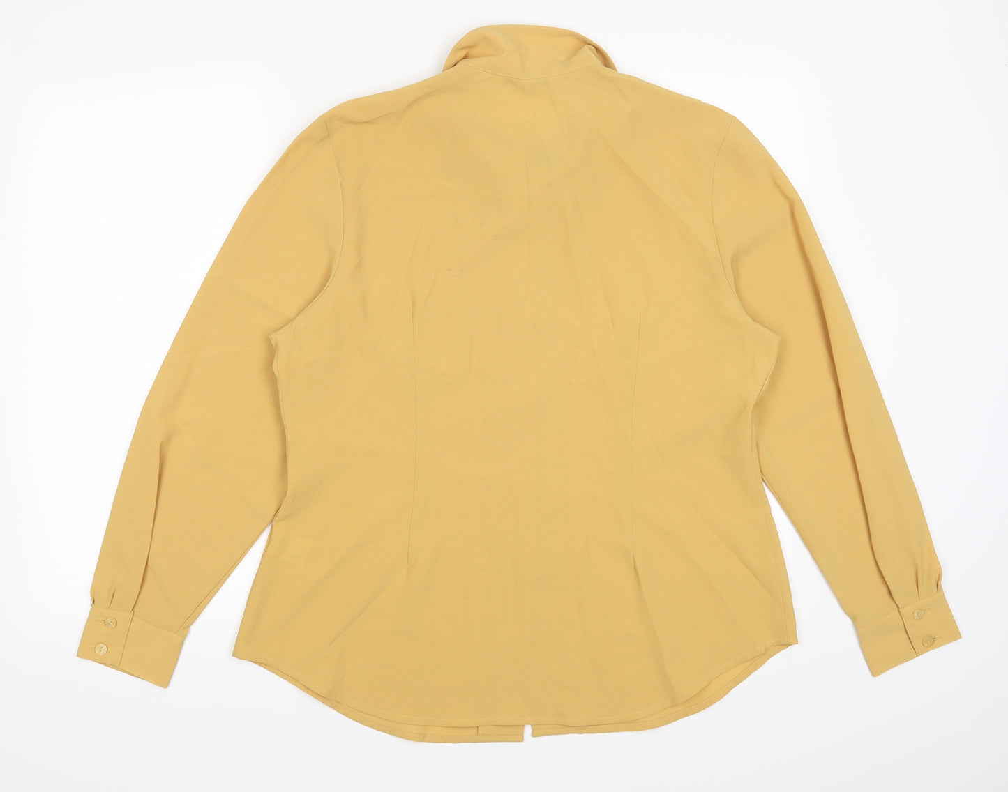 AMARANTO Womens Yellow   Basic Button-Up Size 18