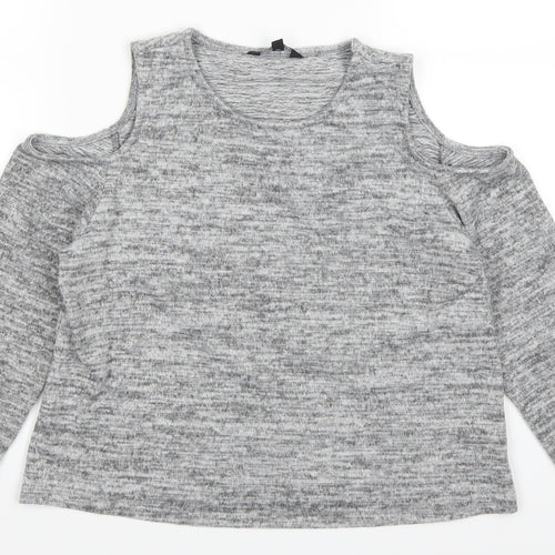 Candy Couture Girls Grey   Basic T-Shirt Size 12 Years