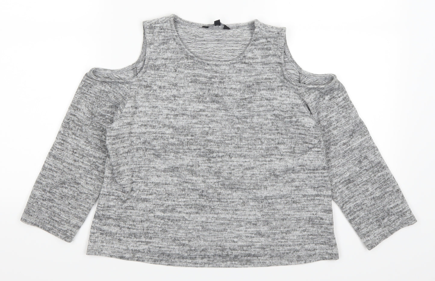 Candy Couture Girls Grey   Basic T-Shirt Size 12 Years