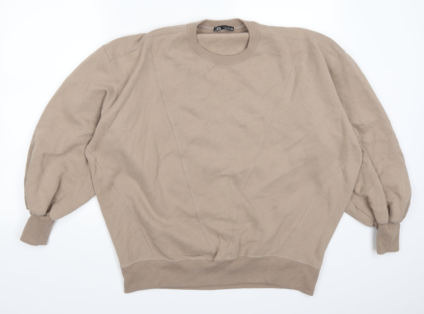 Zara Womens Beige   Pullover Sweatshirt Size S