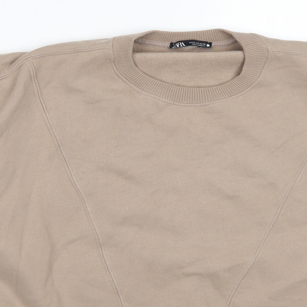 Zara Womens Beige   Pullover Sweatshirt Size S
