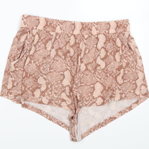 H&M Womens Pink Animal Print  Mom Shorts Size M