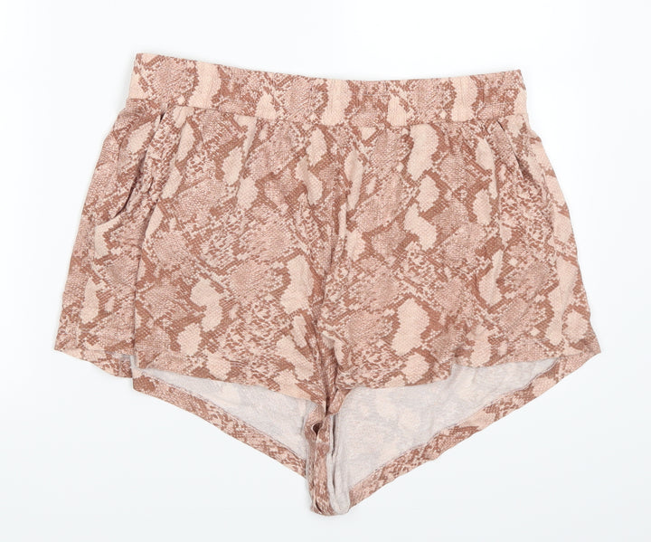 H&M Womens Pink Animal Print Mom Shorts Size M