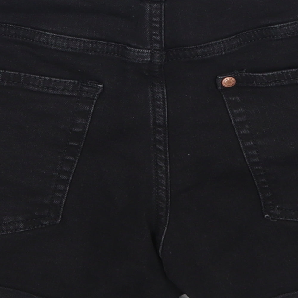 H&M Womens Black  Denim Hot Pants Shorts Size 10