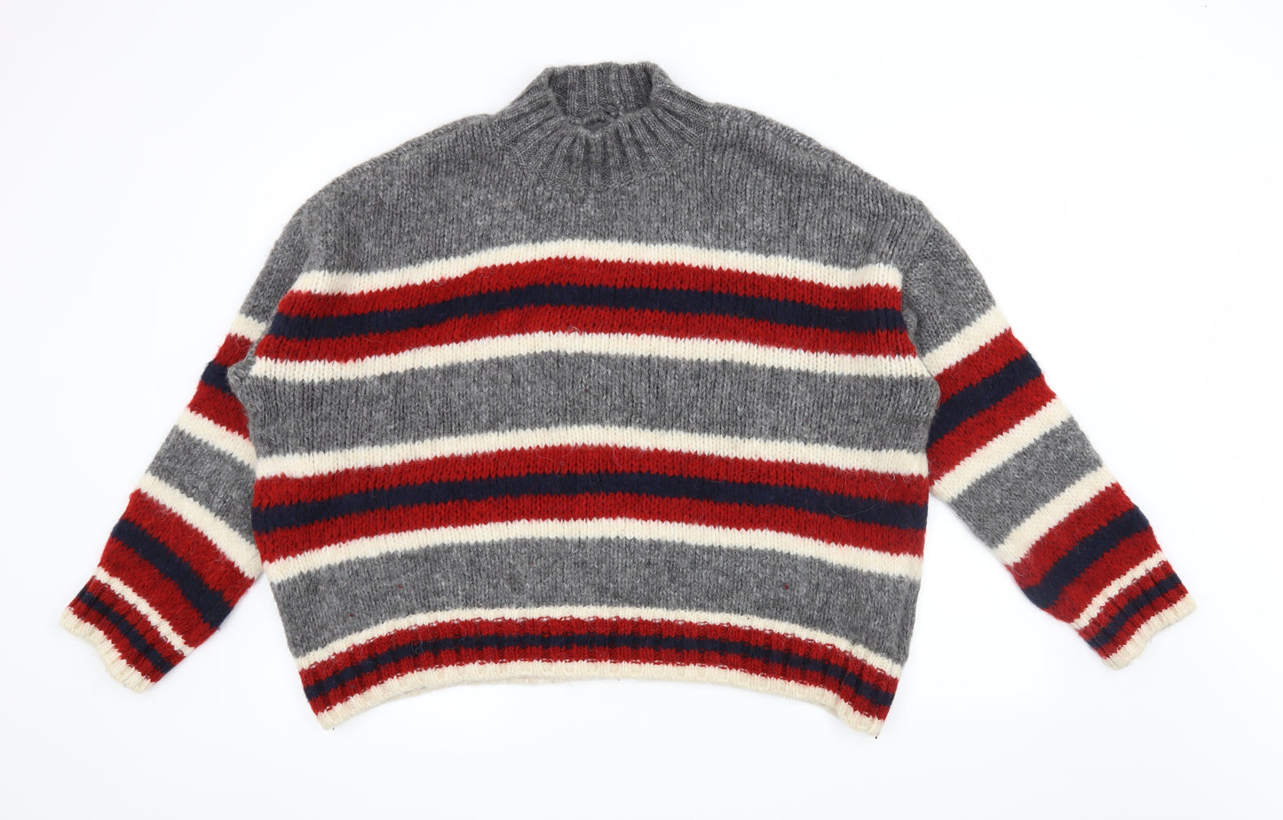 Primark Womens Grey Striped  Pullover Jumper Size 18