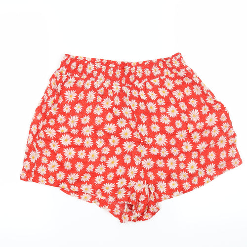 Monki Womens Red Floral  Culotte Shorts Size S