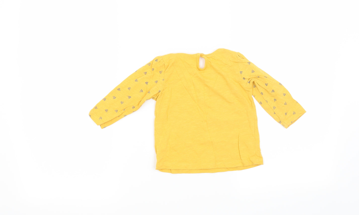 Matalan Girls Yellow   Basic T-Shirt Size 9-12 Months  - Lovely Cute