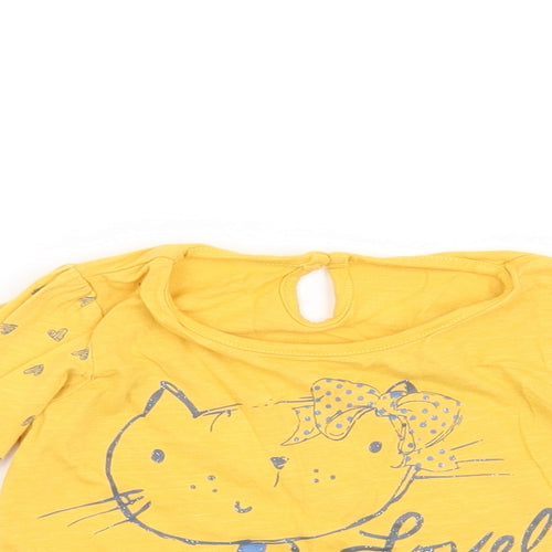 Matalan Girls Yellow   Basic T-Shirt Size 9-12 Months  - Lovely Cute