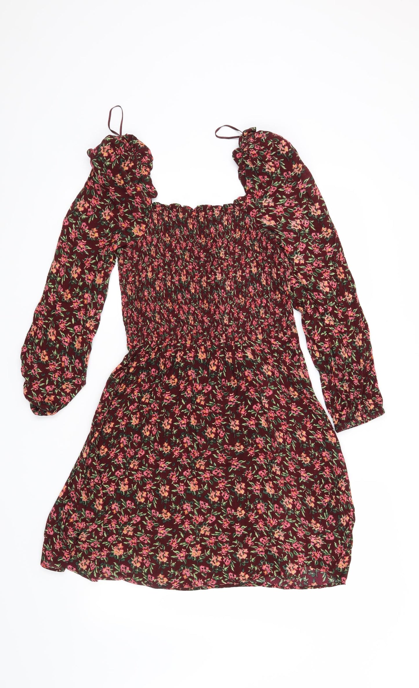 Pins and Needles Womens Red Floral  Fit & Flare  Size M