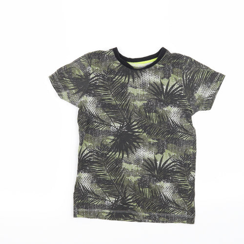 Matalan Boys Green   Basic T-Shirt Size 6 Years  - Leaf Print