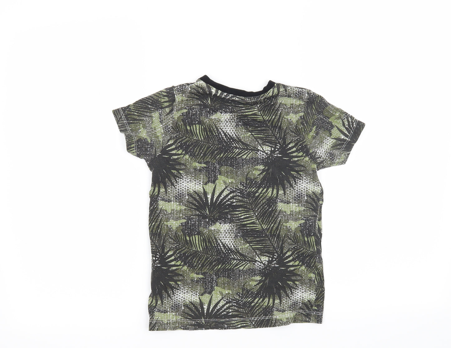 Matalan Boys Green   Basic T-Shirt Size 6 Years  - Leaf Print