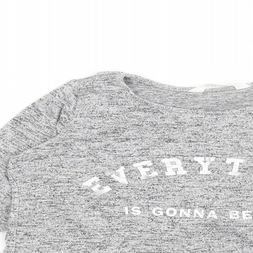 H&M Girls Grey   Pullover Sweatshirt Size 11-12 Years  - Everything is going to be fine