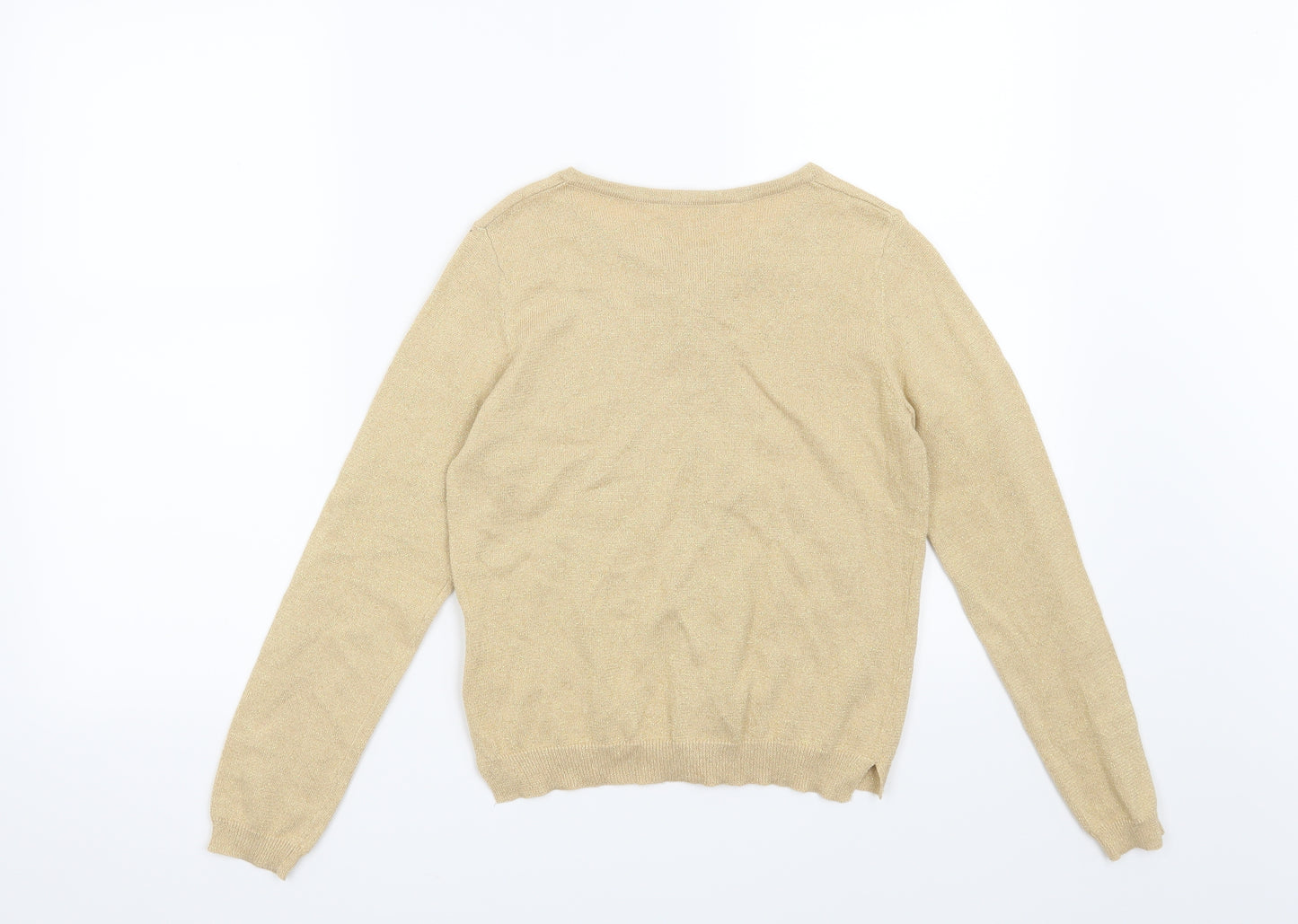 H&M Girls Gold   Cardigan Jumper Size 9-10 Years