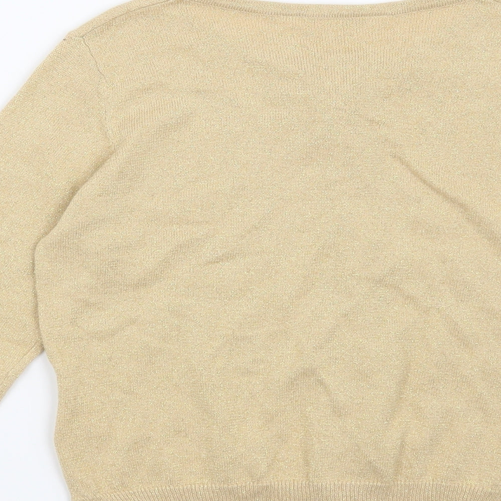 H&M Girls Gold   Cardigan Jumper Size 9-10 Years