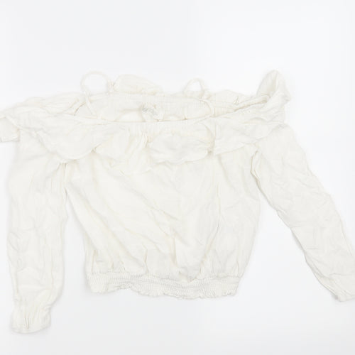H&M Girls White   Basic Blouse Size 10 Years