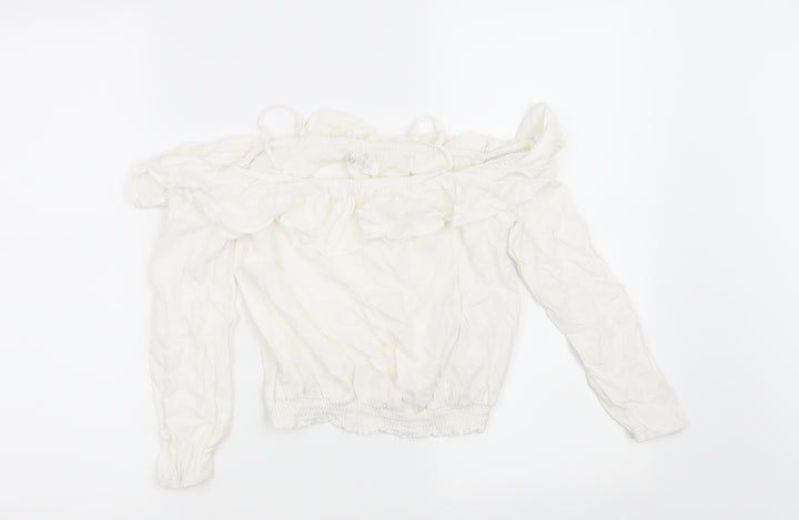 H&M Girls White   Basic Blouse Size 10 Years