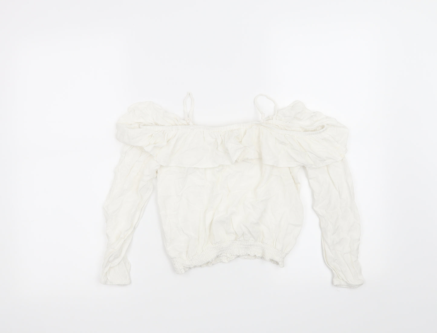 H&M Girls White   Basic Blouse Size 10 Years