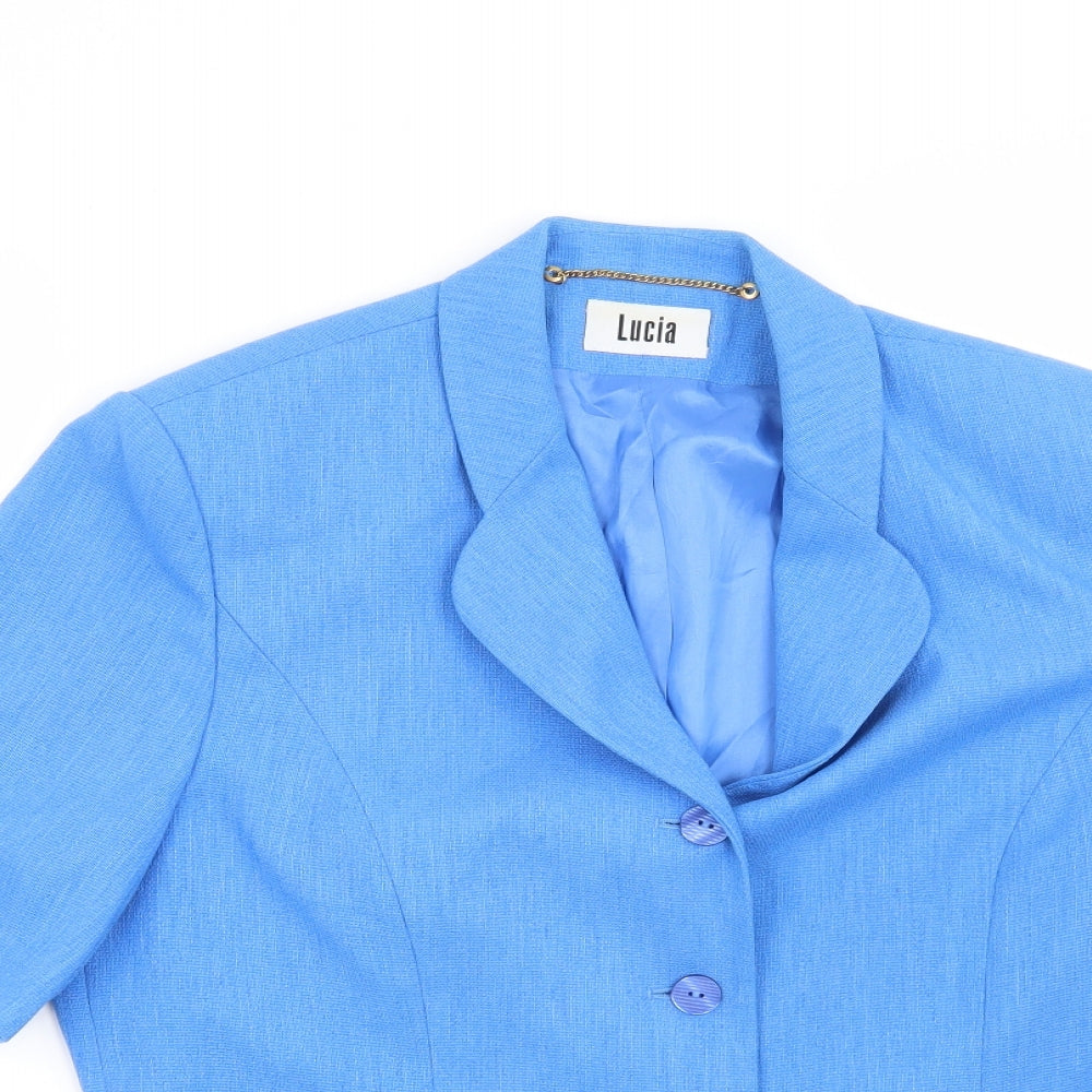 LUCIA Womens Blue   Jacket Blazer Size 14