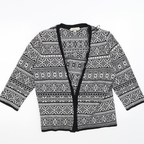 F&F Womens Black Geometric  Cardigan Jumper Size 14