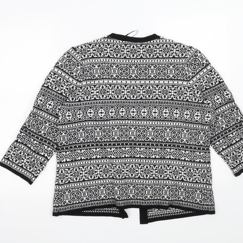 F&F Womens Black Geometric  Cardigan Jumper Size 14